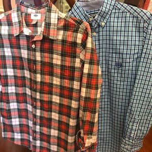 Boys plaid button down shirts